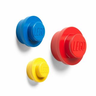 Lego 3 Piece Wall Hanger Set - Red,  Blue & Yellow