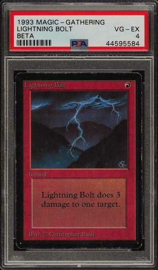 1993 Magic The Gathering Mtg Beta Lightning Bolt C R Psa 4 Vgex (pwcc)