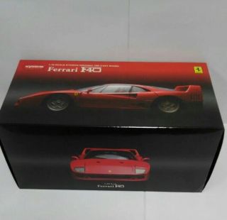 Kyosho 1/18 Scale Ferrari F40 Die Cast Model Red Color Near Set Box