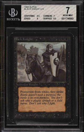 1993 Magic The Gathering Mtg Alpha Black Knight U K Bgs 7 Nrmt (pwcc)