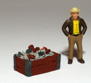 Custom Painted Box Of Assorted Parts For Loading Dock O Scale Man Not