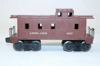 Vtg Lionel O Scale Model Train Brown Caboose Car Lines 6017