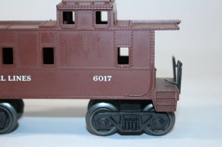 VTG Lionel O Scale Model Train Brown Caboose Car Lines 6017 3
