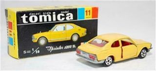 Tomy Tomica - 11,  Toyota Sprinter Sl,  Yellow,  Red Int,  Made In Hong Kong Bb003