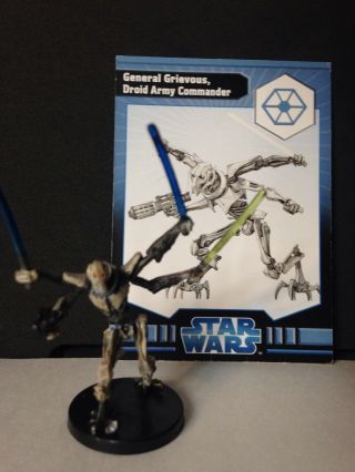 Star Wars Miniatures (very Rare) General Grievous,  Droid Army Commander Clone Wa