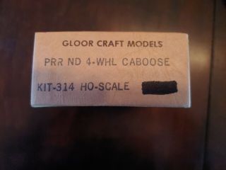 Gloor Craft Models Ho Scale Prr Nd 4 - Whl Caboose Kit 314
