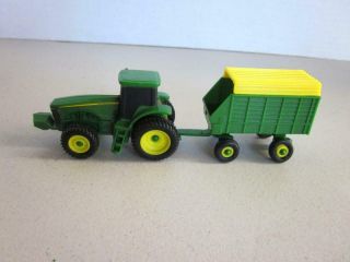 Ertl John Deere Model Tractor & Grain Trailer 1:64 Scale Diecast & Plastic