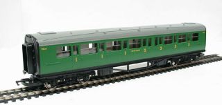 Ho & Oo Scale Southern Railway Coaches X4 - Sr Green Brake Coach & 3 Composite