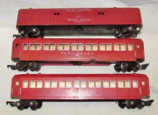 3 American Flyer Red Haven S Gauge Two 650 & One 651 Railway Express Agency