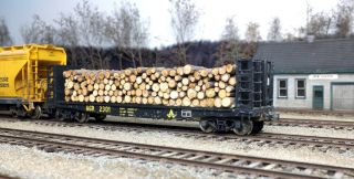 Custom Painted And Decaled Allagash Railway Pulpwood Car Real Wood Load Atlas