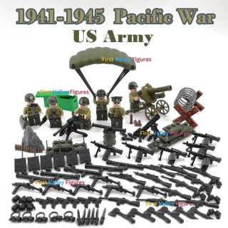 Ww2 Pacific War Usa Military Soldiers Army,  Weapon For Lego Minifigures