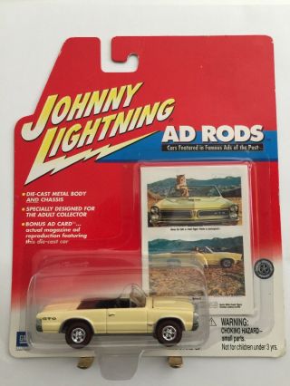 Johnny Lightning Ad Rods 65 1965 Pontiac Gto Convertible Yellow Die Cast 1/64