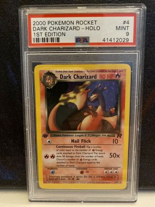 2000 Pokemon Card Rocket 1st Edition Dark Charizard - Holo 4 Psa 9
