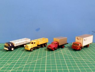 Ho Gauge Trucks - Box Trucks & Flatbeds 1/87 Set Of 4 - One Price