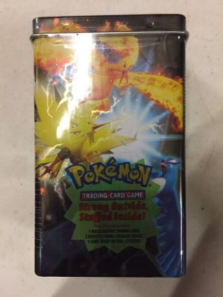 Pokemon Ex Deck Box Tin,  Legendary Birds,  Promos,  Packs And Stickers Inside