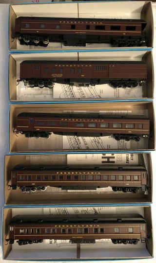 Ho Scale Athearn Pennsylvania Rr Train Cars - Set Of 5 Pre - Owned