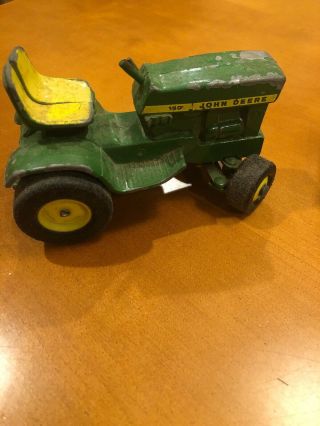 Vintage Ertl John Deere 140 1:16 Scale Green Riding Lawn Mower Tractor with Cart 3