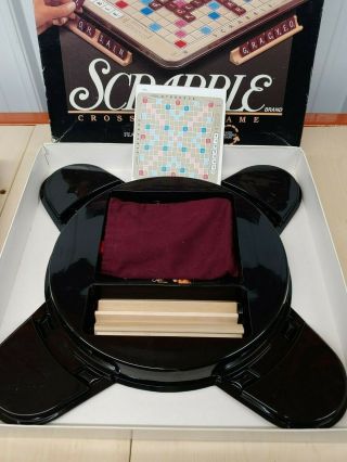 Scrabble 1989 Deluxe Edition Turntable Rotating Board Game 3