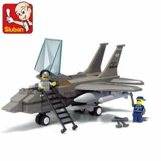 Sluban Military Army Fighter Jet Plane Building Blocks Toy Fit With Lego Diy