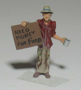 Hobo Begging For Money 1/48 O Scale On30 On3