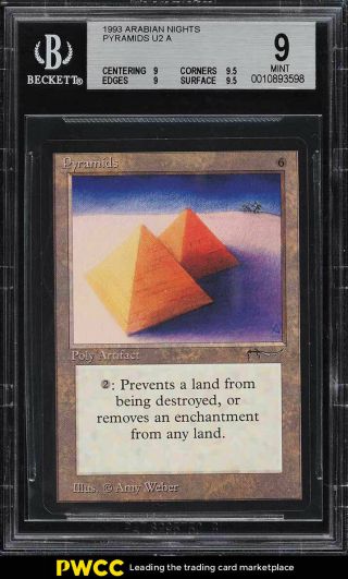 1993 Magic The Gathering Mtg Arabian Nights Pyramids U2 A Bgs 9 (pwcc)