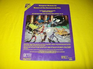 Q1 Queen Of The Demonweb Pits Dungeons & Dragons Ad&d Tsr 9035 - 4 Module