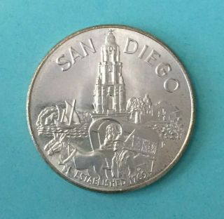 San Diego California 200th Anniversary Silver Coin 1769 To 1969 - 33 Mm