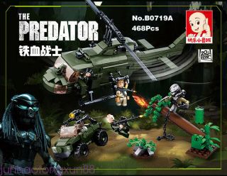 Sluban B0719a Alien Vs Predator Helicopter Jeep Monster Diy Building Blocks Toy