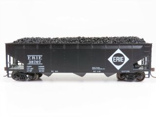 Ho Scale Freight Erie 3 - Bay Open Hopper W/ Load 38707 Rtr Model