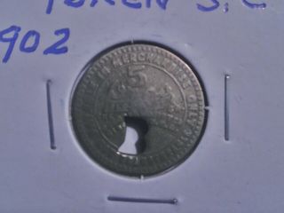 1902 Union Buffalo Sc Mills Store Buffalo South Carolina Mill Token 5 Cent Coin