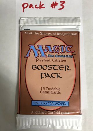 Mtg Magic The Gathering Revised,  Booster Pack,  English Fresh Box Pack 3
