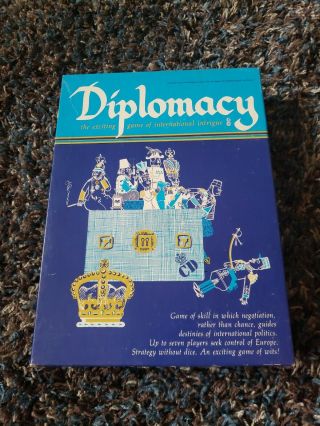 Diplomacy Board Game Avalon Hill Vintage 1976 Complete