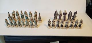 29pc Chess Set Made In Italy Nigri Mid - Evil Renaissance Period Era (3 Missing.