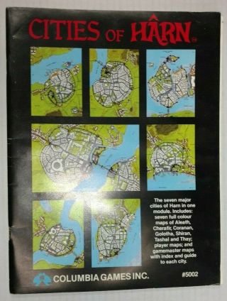 1983 5002 Cities Of Harn Module Columbia Dungeon Dragons Vtg A D&d Advanced Game