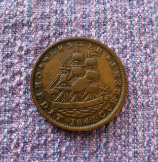 1841 Hard Times Token Webster Not One Cent For Tribute Credit Current