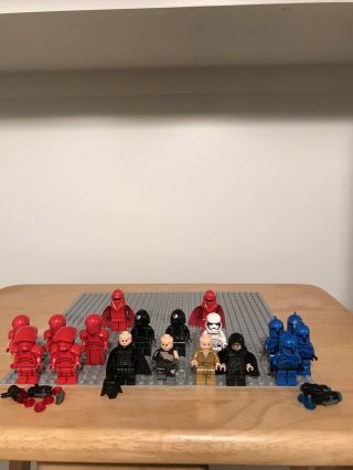 Authentic Lego Snoke,  Darth Vader,  Senate Commandos,  Royal Guards,  Troopers,