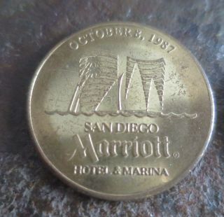 Marriott Hotel Token Coin Shoe Shine San Diego Marina 1987
