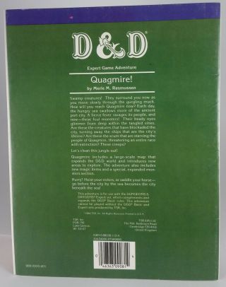 D&D X6 Quagmire 9081 Expert Game Adventure Module Level 4 - 10 TSR UK 1984 AD&D 3
