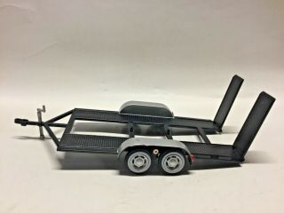 Motor Max 1/24 Scale Diecast Car Trailer Carrier Black Moving Jack,  Ramps,  Tires