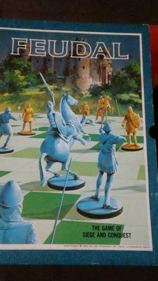 Vtg 1976 Feudal Game Of Siege & Conquest 3m Bookshelf Board Game Strategy Euc