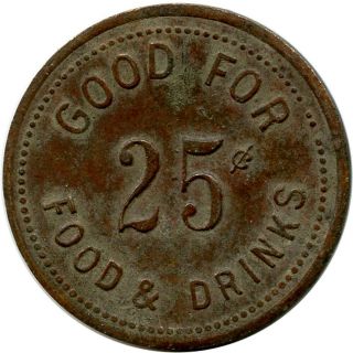 House of Pierre Lincoln at Touhy Chicago Illinois IL 25¢ Food Drinks Trade Token 2