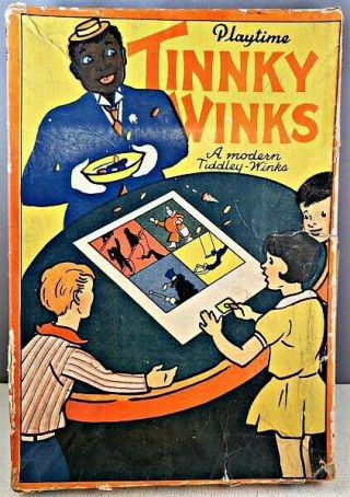 Rare C1922 J.  Pressman & Co. ,  Nyc Black Americana Tinnky Winks Game Orig Box Nr