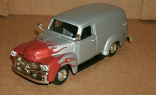 1/43 Scale 1954 Chevy Panel Van Diecast Model Truck - Road Champs 24700 Silver