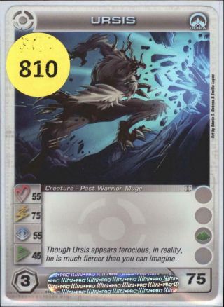 (cc - 810) Ursis Chaotic Card Ultra Rare - Code - - 55/75/55/45/75