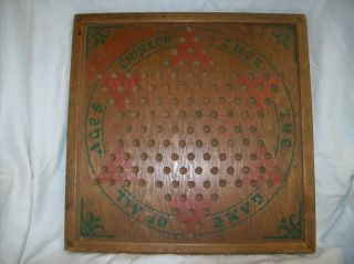Vintage Wood Chinese Checkers Game Board