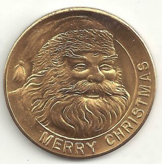 Old Merry Christmas Santa Claus Medal Mullin 