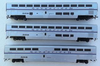 3 Ho Amtrak Superliner Passenger Cars By Walthers No Boxes