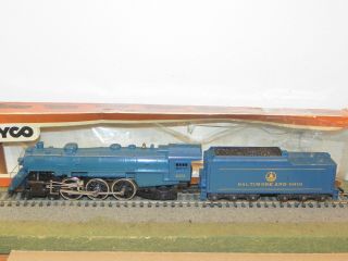 Tyco Ho B&o Baltimore & Ohio 4 - 6 - 2 Pacific Steam Locomotive & Tender Exib