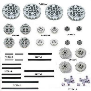 Lego 50pc Gear Axle Set Technic (mindstorms Nxt Ev3 Motor Power Functions Pack)