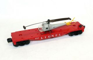 Postwar Lionel 6819 Flatcar With Helicopter (non - Operating)
